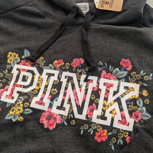 NWT🔥2021 PINK floral logo hoodie - Picture 4 of 5
